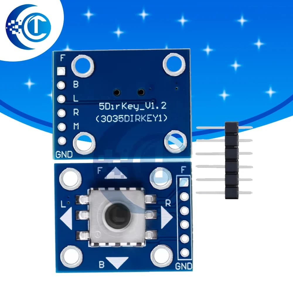Modulo pulsante di navigazione a 5 vie con joystick 5D, interruttore tattile meccanico per Arduino/STM32, robotica fai da te/controller di gioco