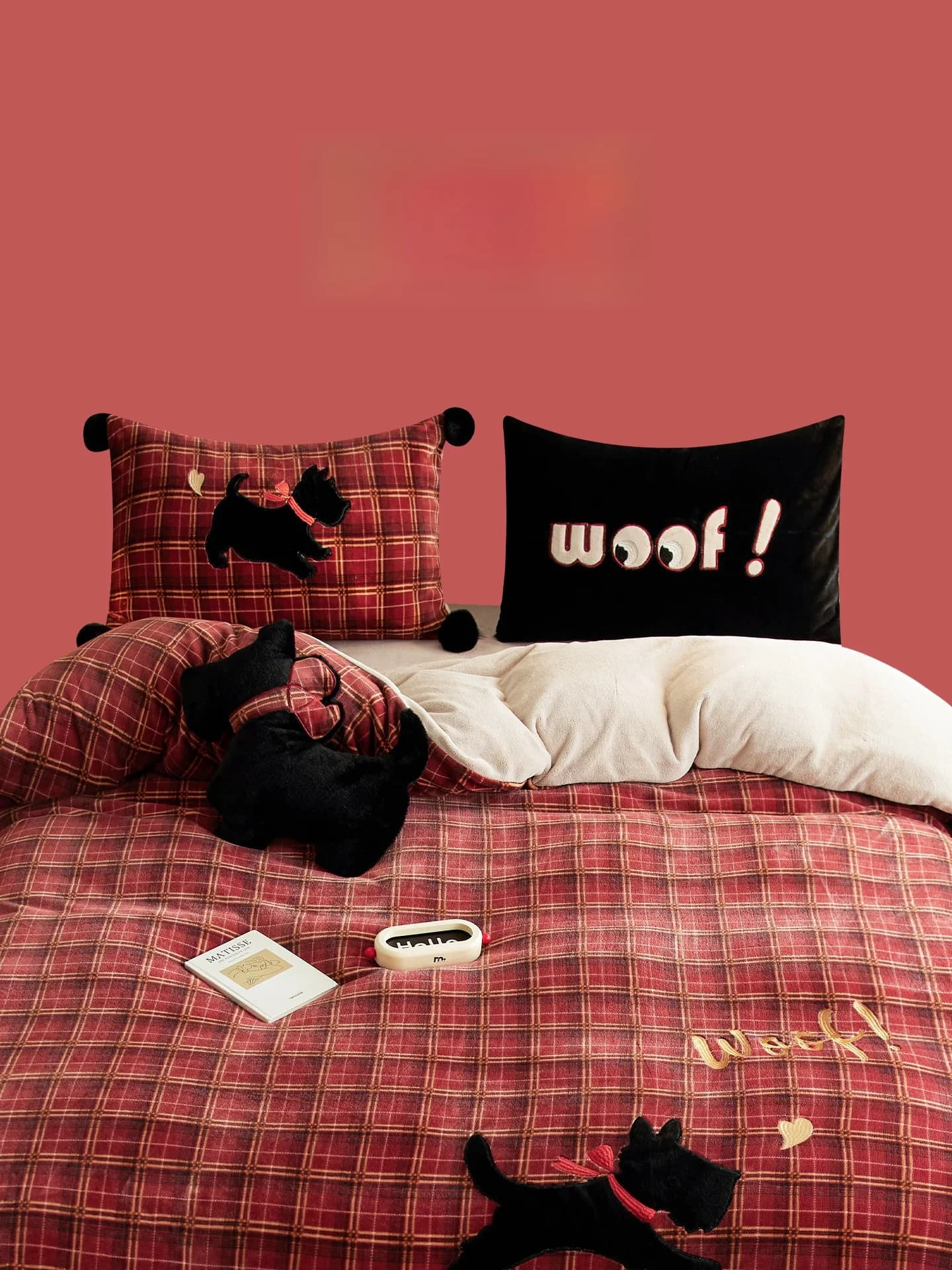 Set di Biancheria da Letto Zoeo Invernale in Quattro Pezzi, Stile Cartone Animato, Copripiumino in Velluto di Latte ad Alto Grammaggio, Design con Motivi