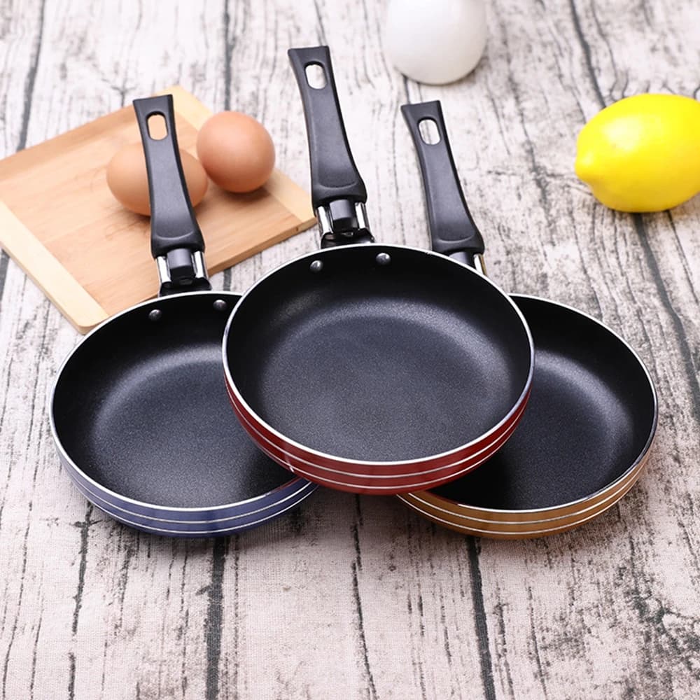 Portable Cookware Non-stick Round Saucepan Frying Pan Skillet Griddle Pan