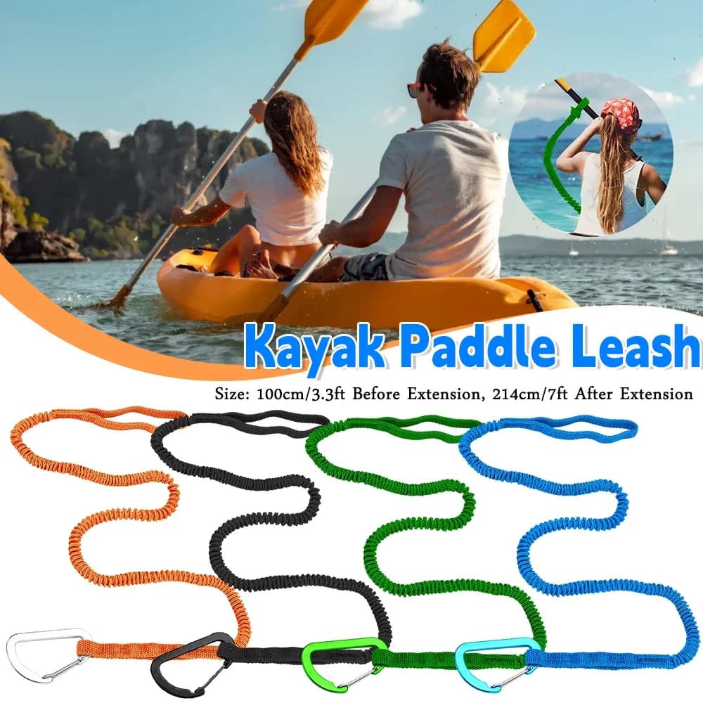 1/2/4pcs Elastico Kayak Paddle Guinzaglio Regolabile Con Gancio di Sicurezza Palo A Spirale SUP Kayak Cordino Cavo di Cravatta Corda Accessori Per Barche