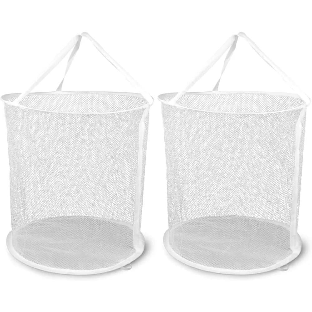 Foldable Laundry Basket with Sturdy Handles Pop Up Mesh Hamper Collapsible for Easy Storage Portable Large Round Laundry Bag Organizer for Clothes Toys Perfect for Bathroom Bedroom College Dorm Travel Camping Home Use