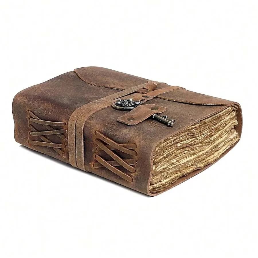 Vintage Leather Journal - Antique Handmade Leather Bound Journal With Deckle Edge Paper For Men And Women Diary - Leather Sketc