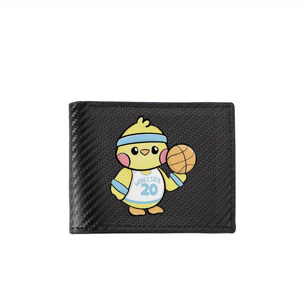 Pulcino giallo che indossa la maglia da basket Portafogli da uomo Business semplici Design moderno ed elegante con stampa Regali per padre fidanzato C