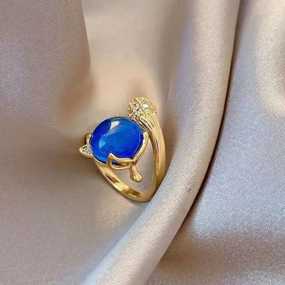 Stylish Color Shift Thermochromic Ring Adjustable Open Gradient Temperature Control Ring Elegant Oval Shape Mood Rings Ins Style
