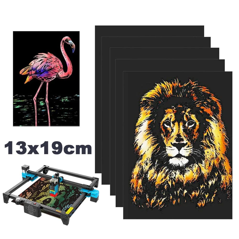 Laser Engraver Magic color Rainbow Scratch Card Art paper 13 cm x 19 cm Random color for laser engraving TTS-55 DIY drawing gift