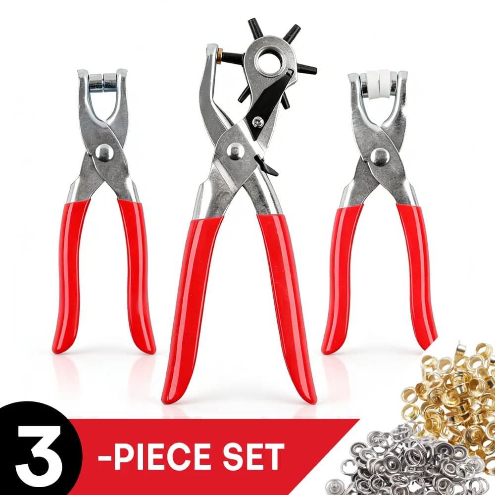 Kit di pinze per forare occhielli, perforatrice per pelle, per lavori in pelle e prodotti in tela, pinza a pressione manuale, strumento per cucire rivetti e fibbie, con bottoni in metallo