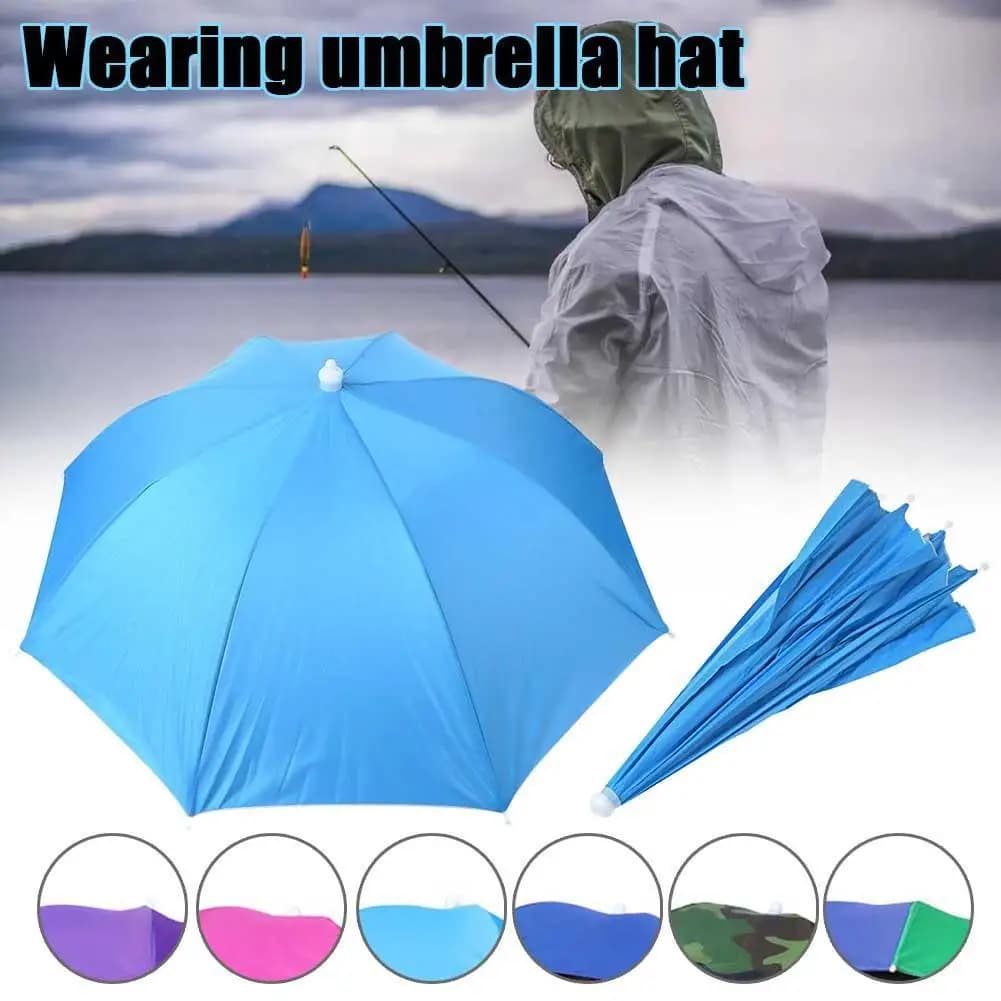 Portable Rain Umbrella Hat Foldable Outdoor Fishing Sunshade Waterproof Camping Headwear Beach Head Hats Fishing Hat