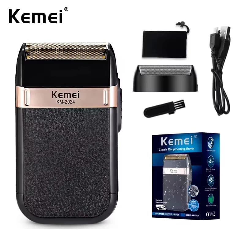 Kemei KM-2024 USB Charging Electric Razor For Men Alternative Double Lama Razor Barba Trimmer Barba Machine