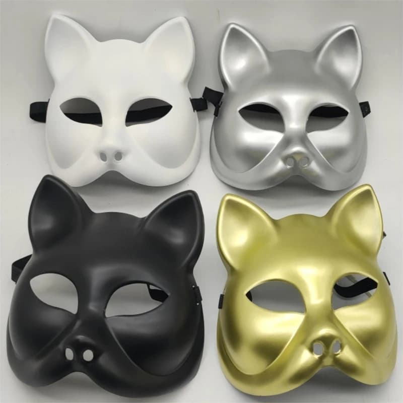 Cats Mask Animal Party Half Face Carnival Mask Halloween Party Mask Masquerade Mask Dress Up Mask For Cosplay Dropshipping