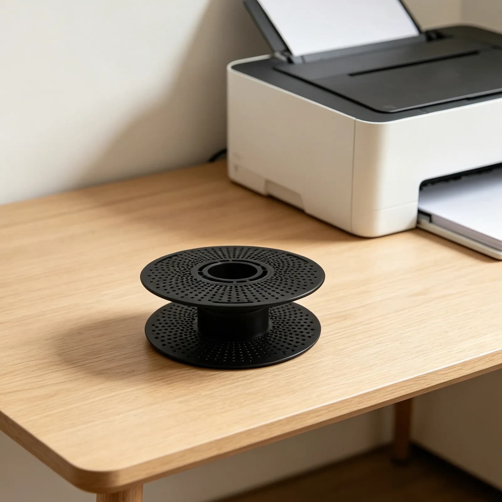 2Pcs Black ABS Detachable Filament Spool Reusable Winding Reel with Anti-Slip Edge Thickened Material for Pla ABS Petg Tpu 3D
