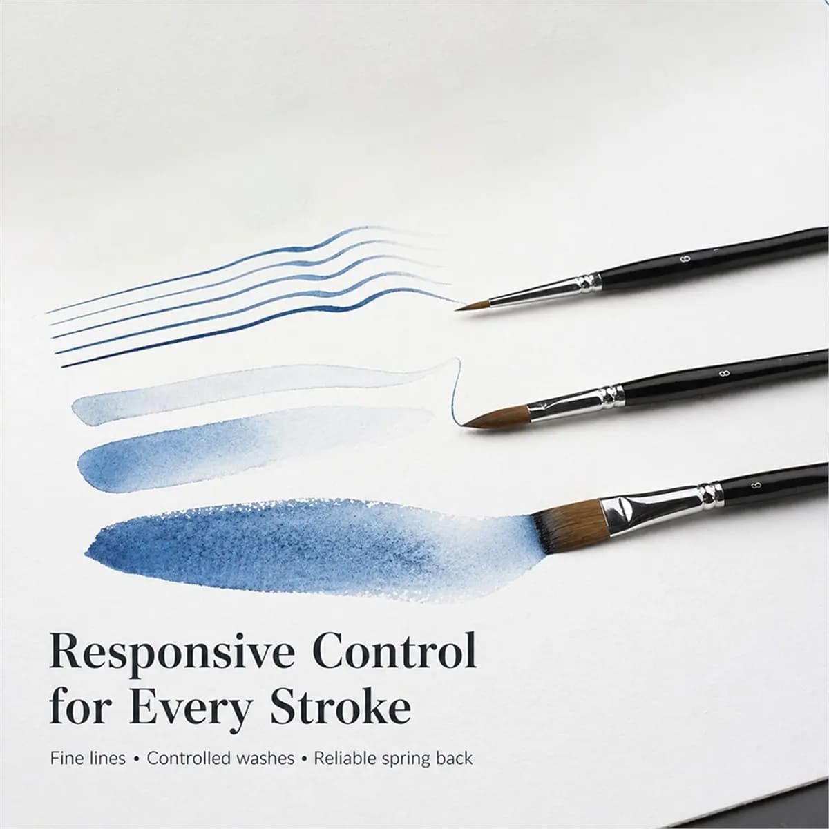10pcs Watercolor Brush Set - Professional Artist Paint Brushes for Watercolor, Gouache, Acrylic, Ink & Detail Work