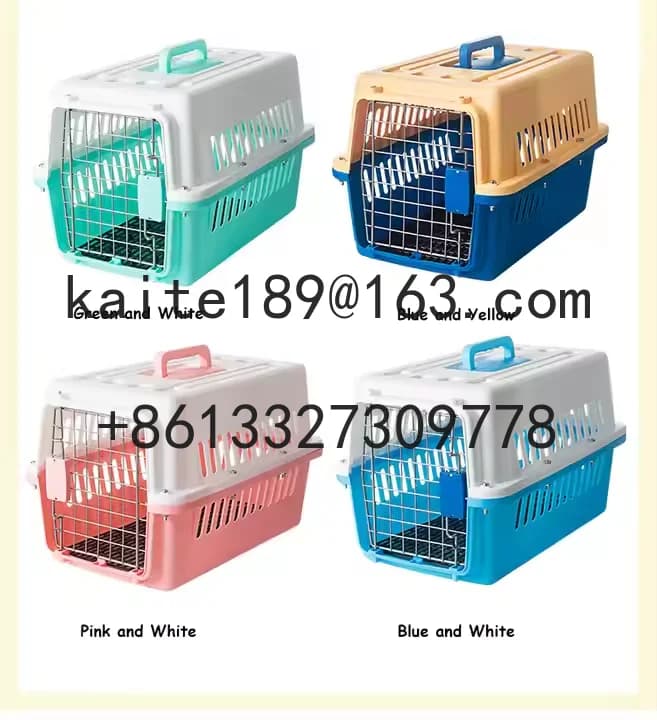 Piccola scatola d'aria per animali domestici in plastica con porta avvolgibile in filo di ferro Trasportini per animali traspiranti