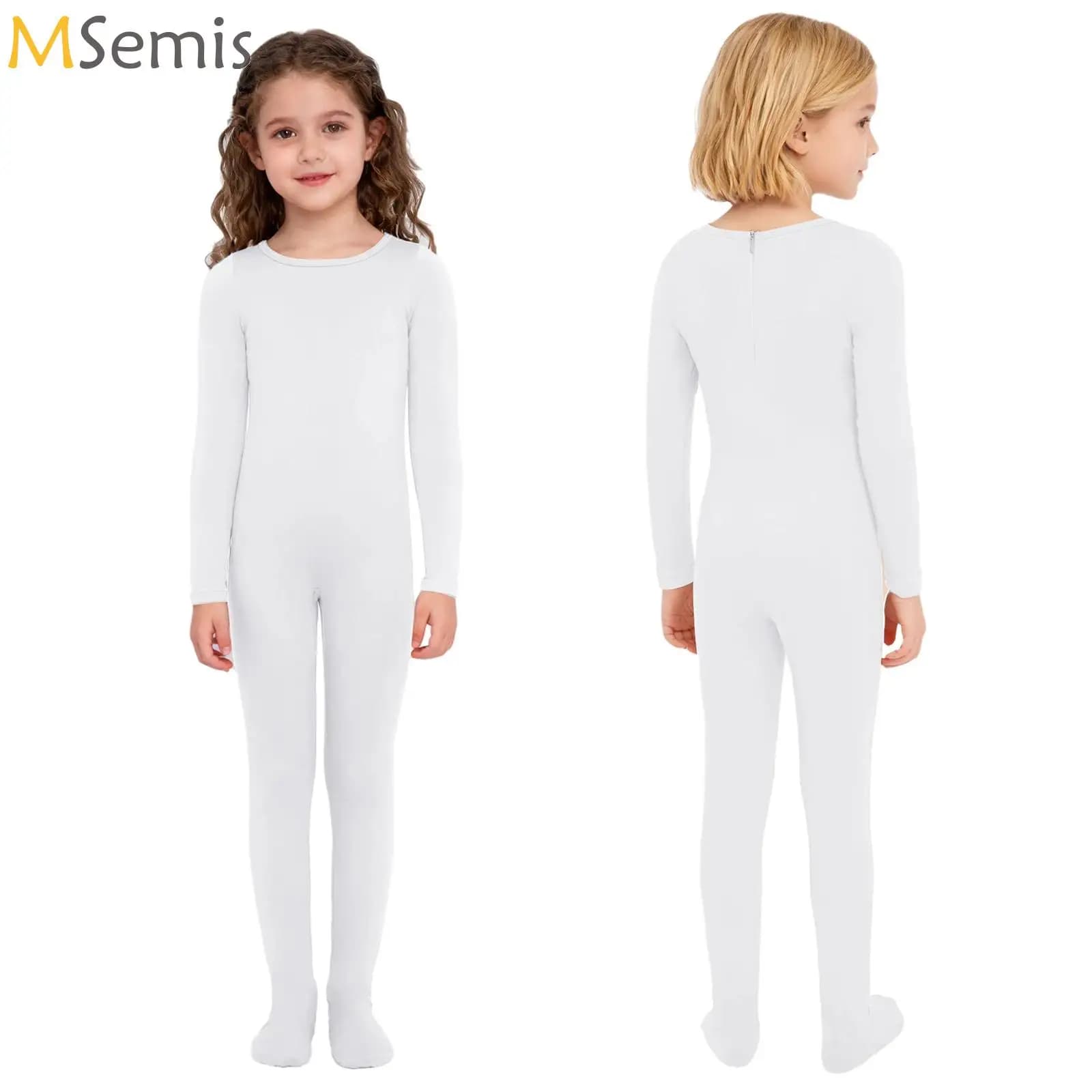 Ragazze Danza Unitard Bambini Balletto Skate Ginnastica Body completo Manica lunga Pratica Riscaldamento Tuta da allenamento Tuta da bambino