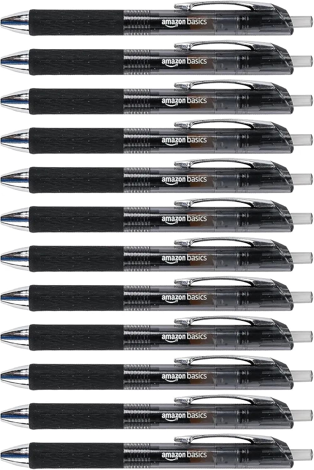 Retractable Gel Pens Fine Point 0.7mm Smooth Writing Black No Smudge for School Office Supplies 12-Pack