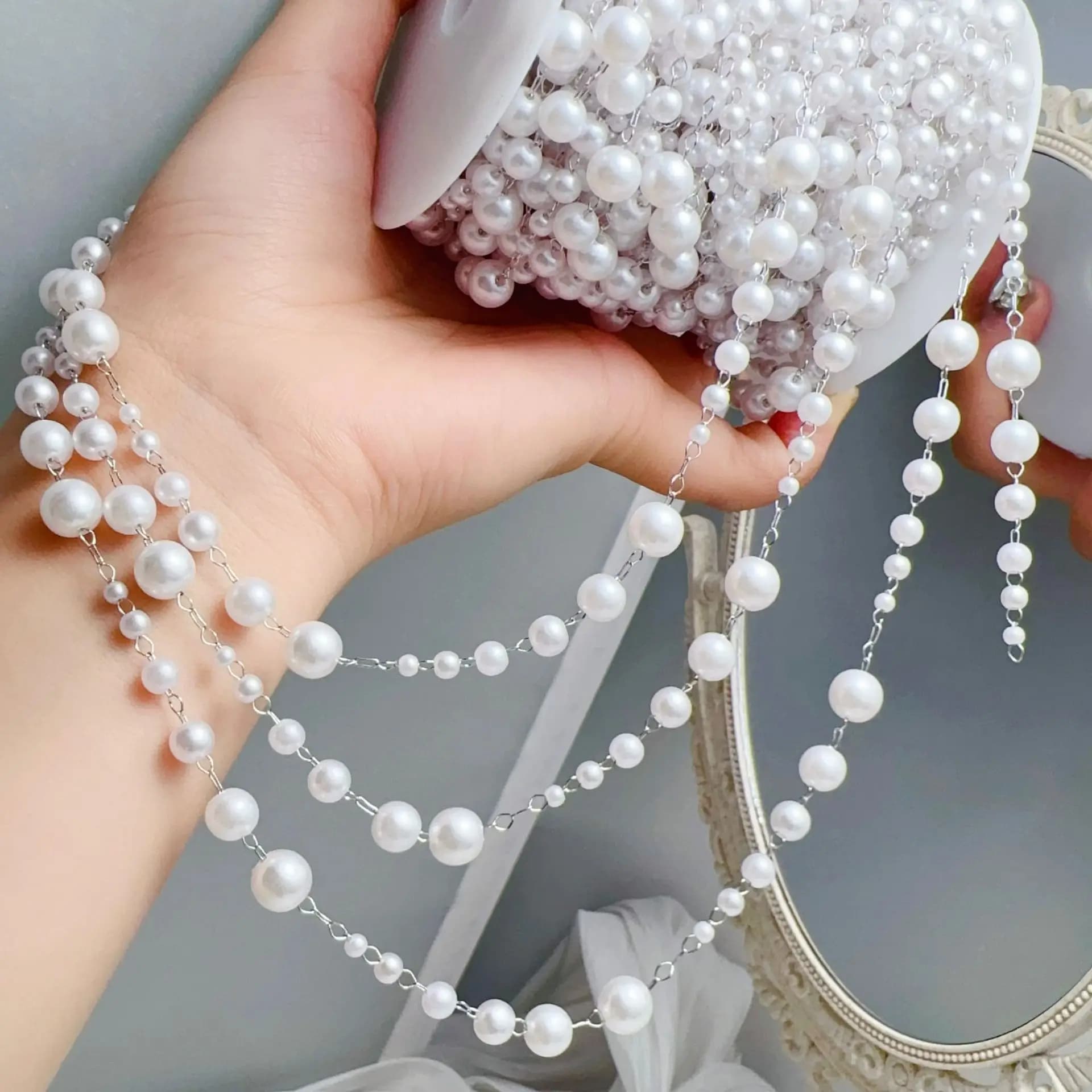 0.5 Metri 1 Metro Imitare Perle Catene di Rame Stile Antico Intrattenimento Musiche E Canzoni Accessori per Il Braccialetto FAI DA TE Collana Catene Per Capelli Creazione di Gioielli