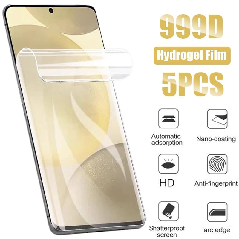 5 pezzi pellicola idrogel per Samsung Galaxy S25 S24 S23 S22 Ultra Plus S24 FE protezione schermo a copertura totale per Samsung A56 A36 A26 A16