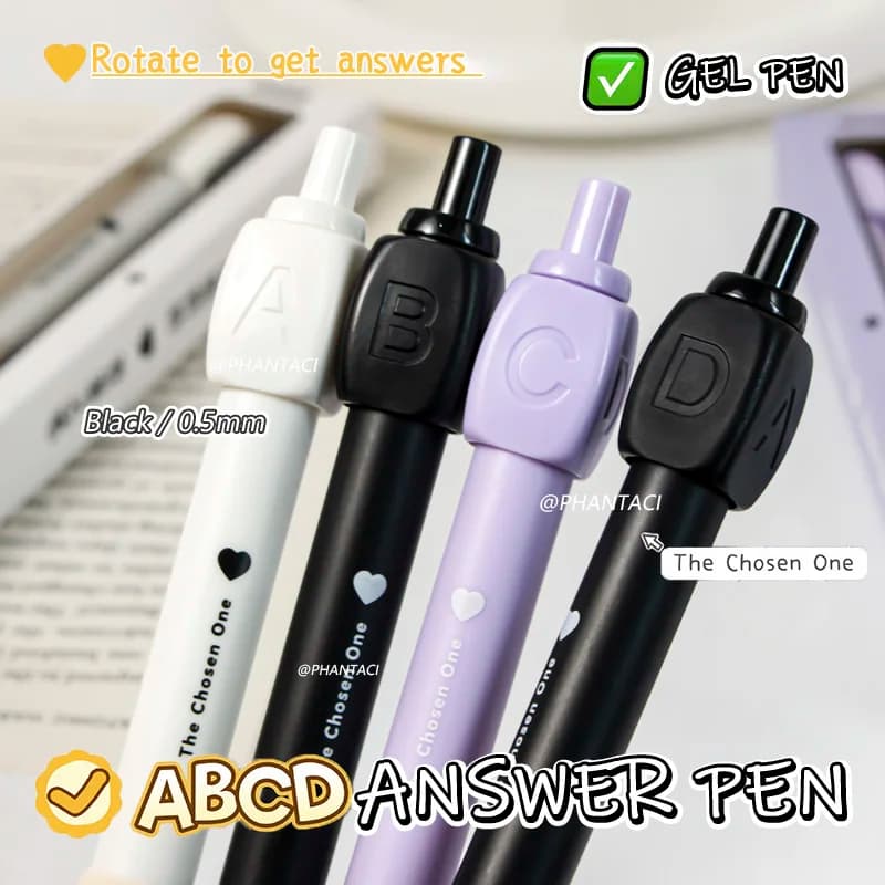 The Answer Pen - Twist Fidget Click Penna gel Inchiostro ad asciugatura rapida per esame, studio, ufficio, antistress sensoriale e divertenti penne per scrivere, regali