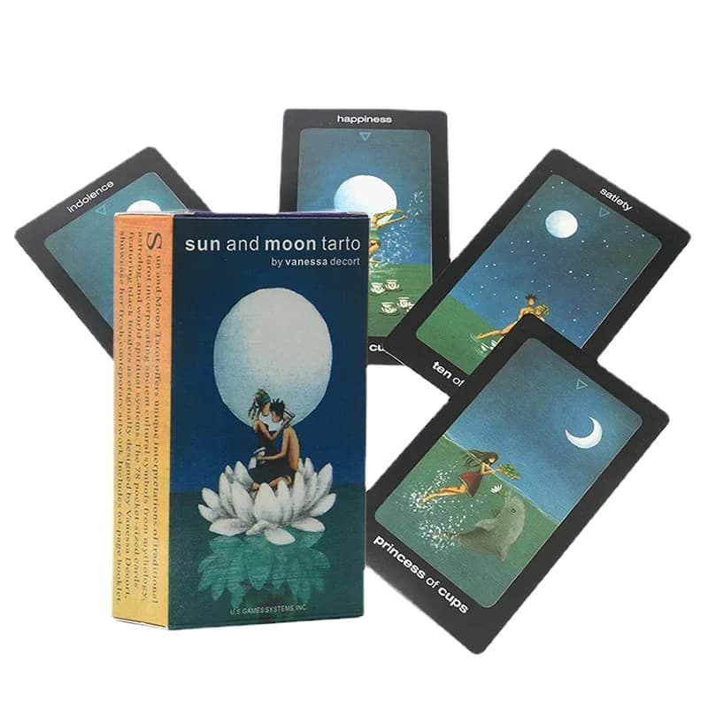 1 pz carte dei tarocchi del sole e della luna mazzo dei tarocchi carte oracolo giochi da tavolo Guida PDF per uso personale