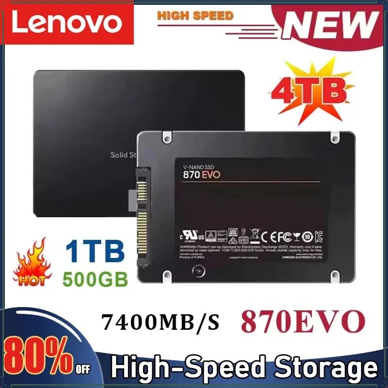 Lenovo 1TB2TB4TB Disco a stato solido SSD 870 EVO Disco rigido interno HDD Sata3 da 2,5 pollici per laptop Microcomputer Desktop