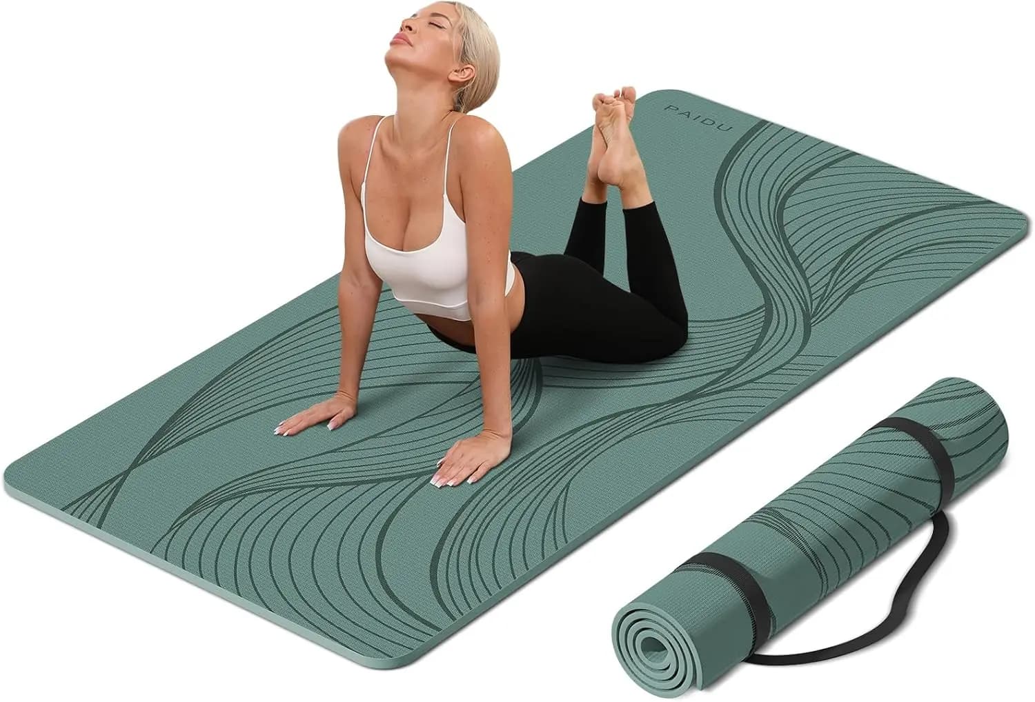 Yoga Mat Large 183x91x1 cm Extra Largo Thick Anti-slip for Stretching, Yoga Studio, Gym, Home Training