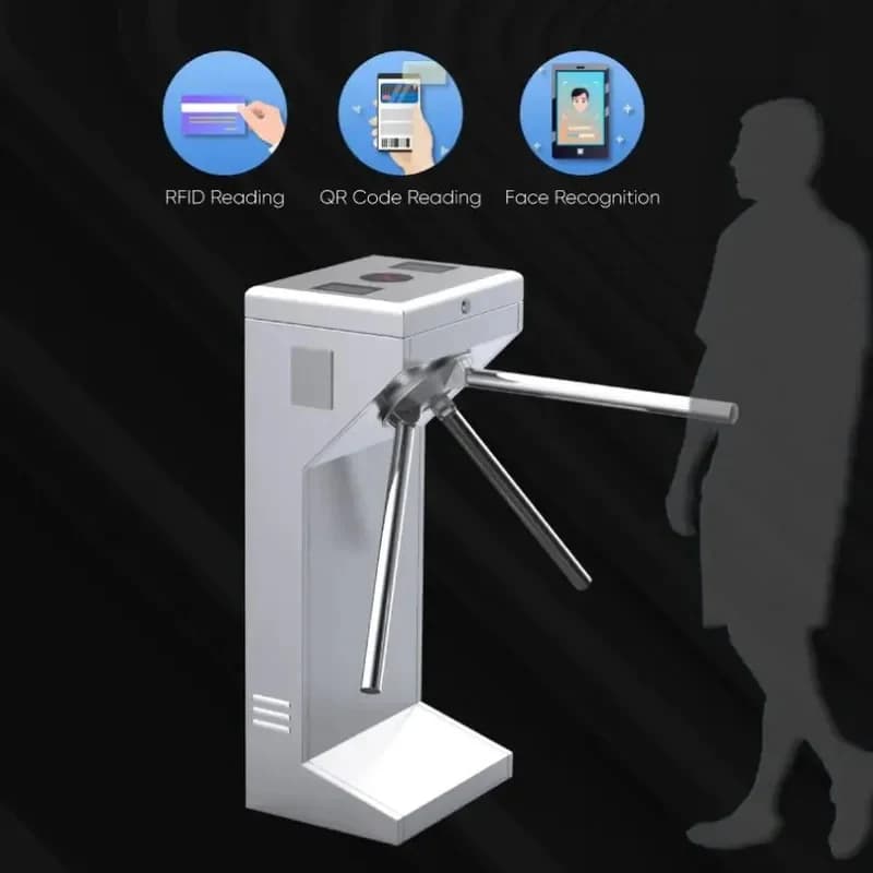 Pedtrian accs control outdoor slim half height Tripod Turnstile automatic stainls steel ber gate