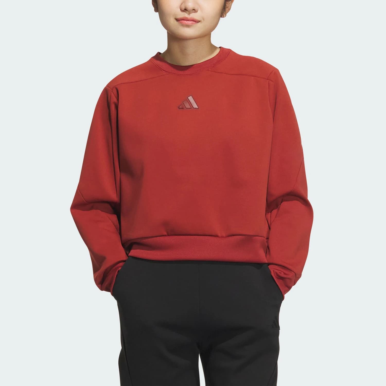 Adidas genuine Autumn New Women's Fashion Round Neck Shorts Sweatshirt JM8763