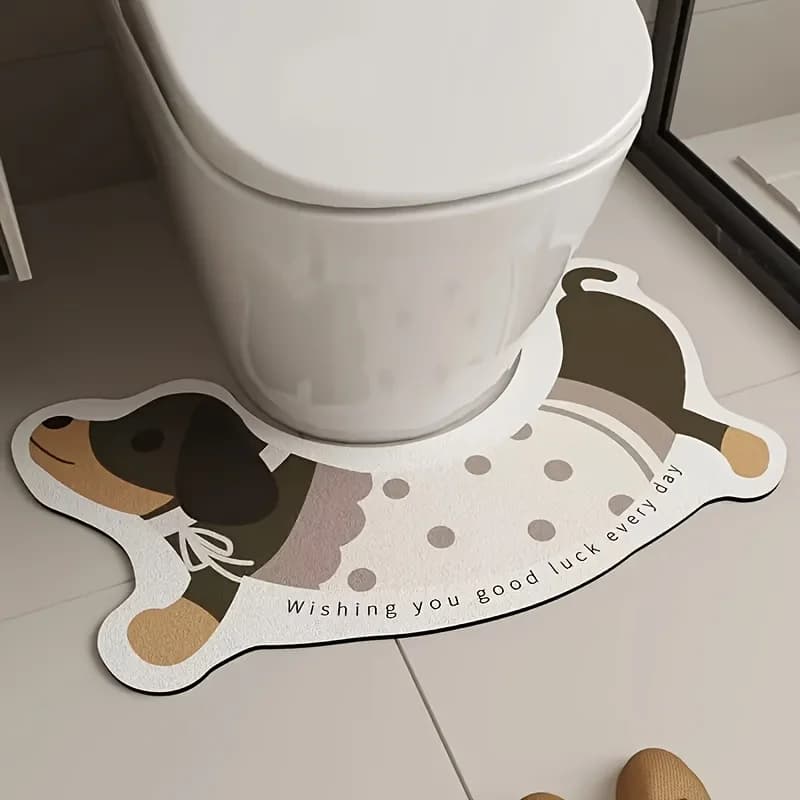 Tappeto da bagno VIKAMA a forma di cane salchichetta, assorbente e antiscivolo, decorazione per la casa