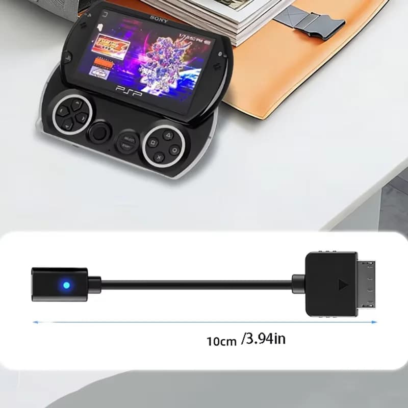 Cavo Adattatore di Ricarica e Dati Tipo C con LED per Console di Gioco Sony PSP Go, Cavo di Alimentazione Tipo C