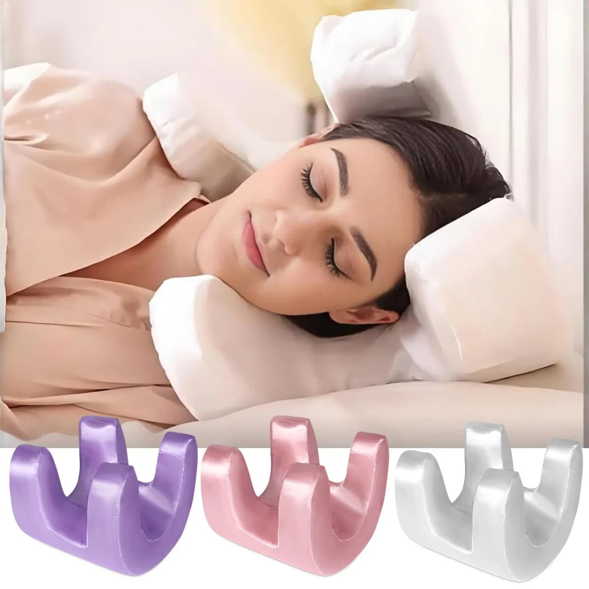 Cuscino per il viso per le rughe Cuscino di bellezza antirughe in morbida memory foam Rughe facciali Cuscino per dormire per schiena o lato