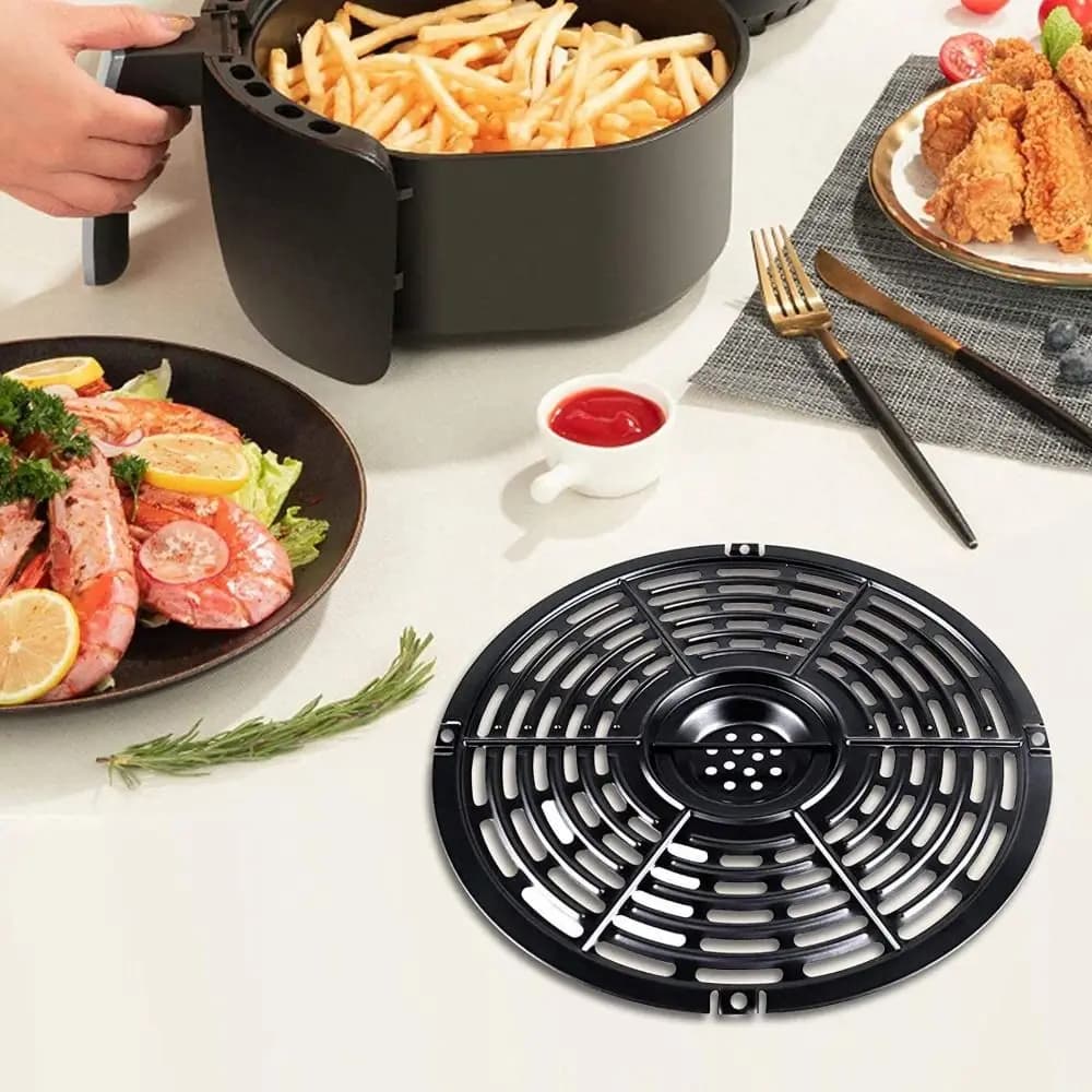 Square Air Fryer Grill Pan Round Non-Stick Air Fryer Mat No BPA Coating Crisper Basket Air Fryer Accessories