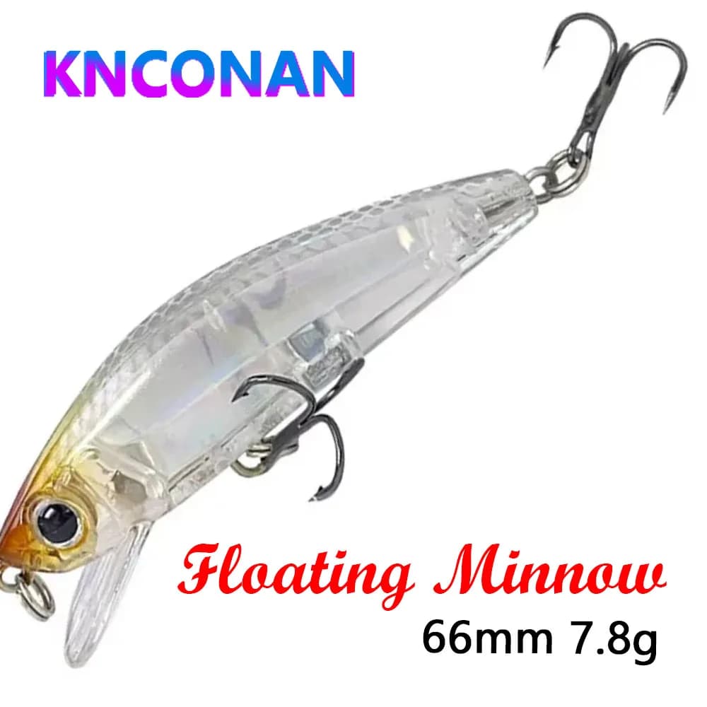 6.6 centimetri 7.8g Mini Galleggiante Minnow Jerkbait Esche Da Pesca Artificiale Esca Dura Wobbler per Luccio Trota Swimbait Pesca Regalo di Pesca