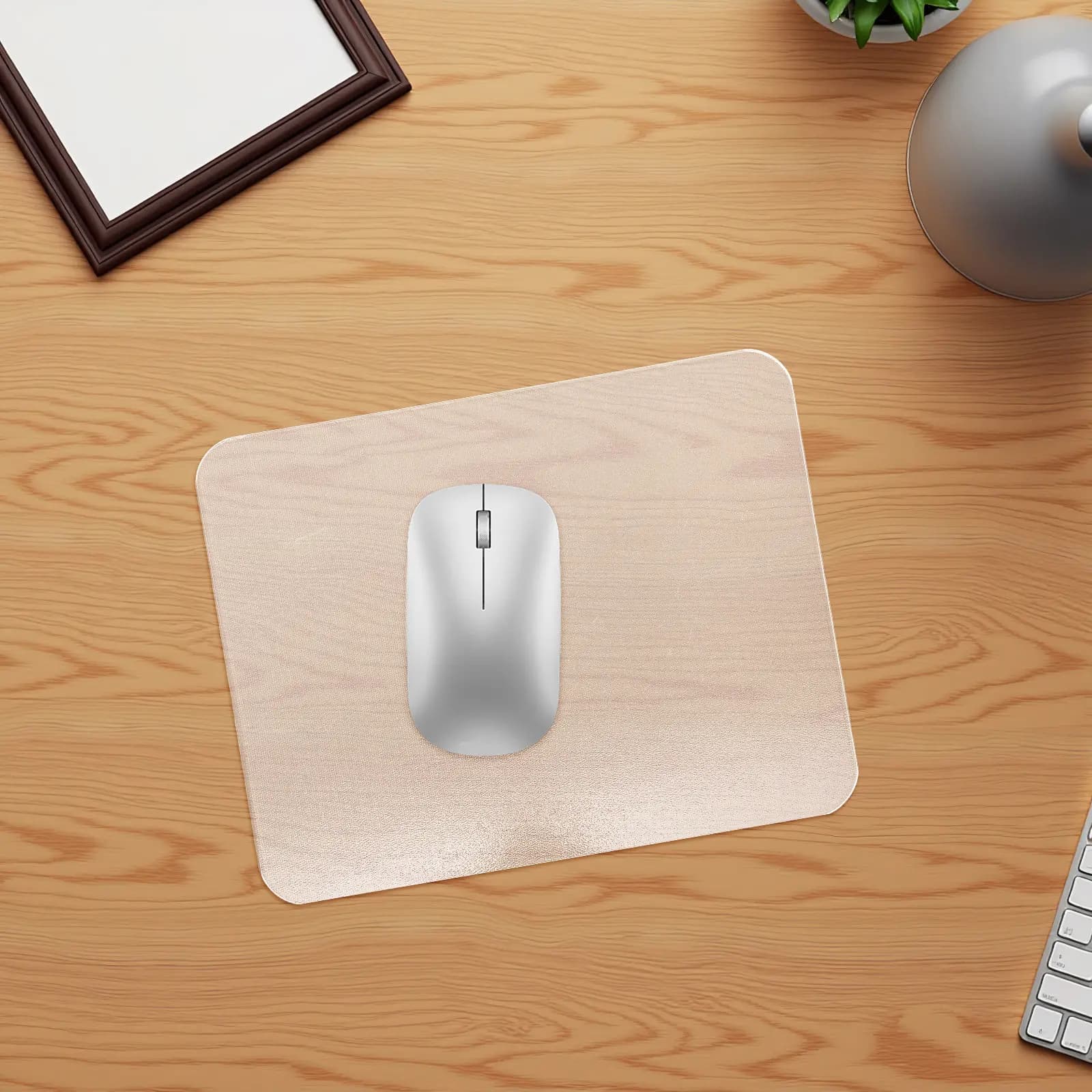 Tappetino per mouse in vetro da 2 pezzi, trasparente, per giochi, tappetino da scrivania, superficie liscia, antiscivolo, accessori per computer portatile da ufficio