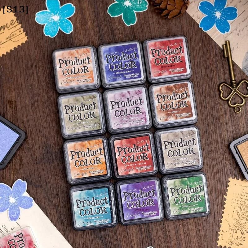 6Pcs Student Planner Handmade Self Ink Stamp Inkpad Colorful Multicolor Ink Pad Set School Accessories Stationery Supplies[Q]Q@