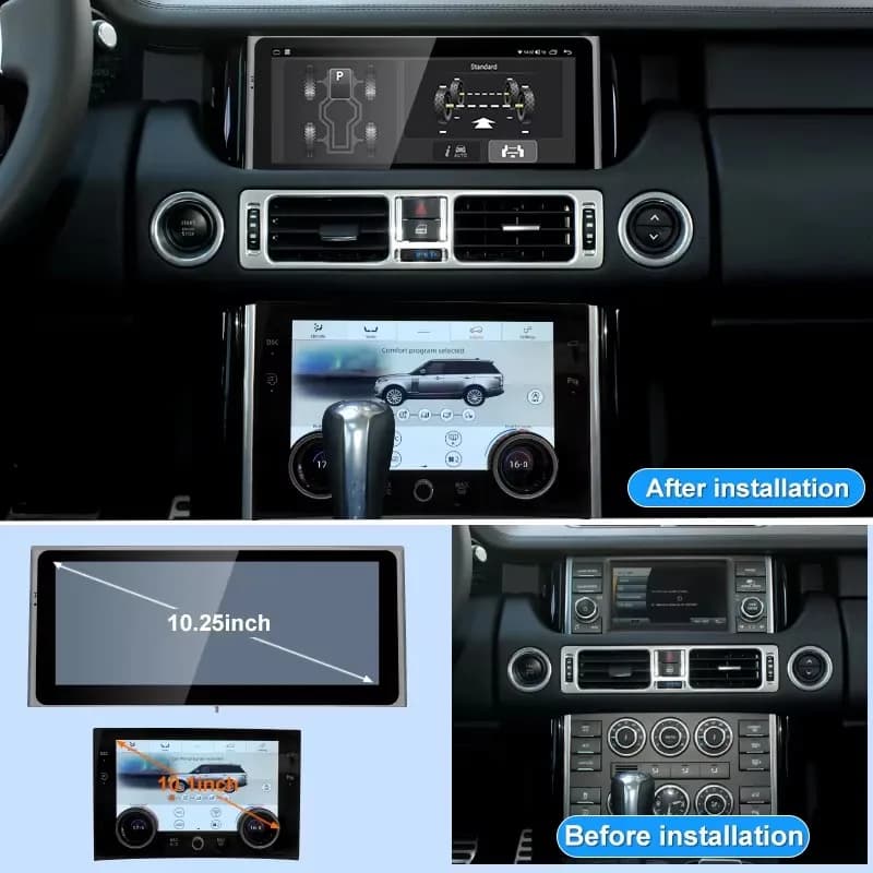 10.25" Android 14 Car radio AC Panel For Range Rover Vogue L322 V8 2002-2012 Carplay Multimedia Stereo Climate Screen player