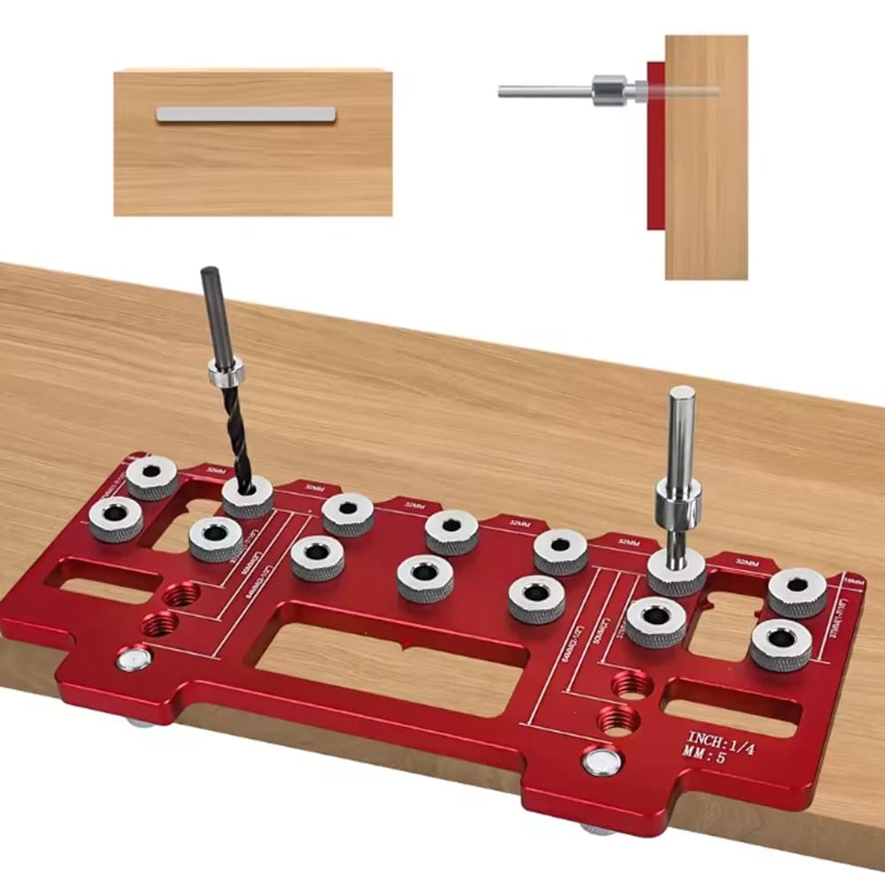 NEW Positioner of Holes. A set of punches for handles, fixing kit for aluminium holes, model for punching straight holes