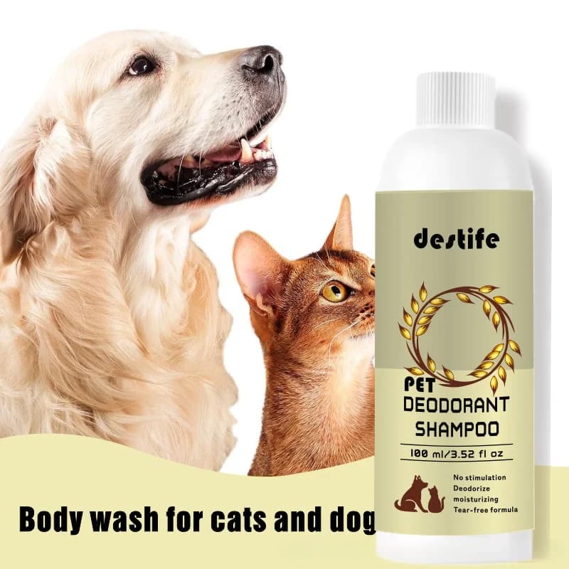 3-in-1 Cat Dog Shampoo Bath Body Wash Conditioner Oatmeal Flavour Leave Scent Fragrance Deodorizing Pet Cleaning Products