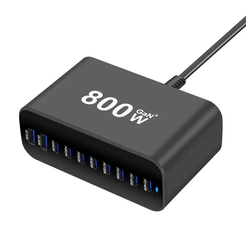Sale New 800W 8C2A USB C Charger Portable 10-Port Charging Station Desktop Charger for Mobile Phones Tablets And More