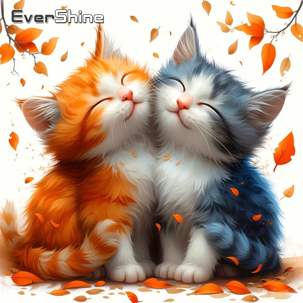 Evershine Kit Fai-da-Te per Pittura Diamante, Mosaico Animale Gatto con Strass, Ricamo a Punto Croce, Decorazione Murale in Acrilico