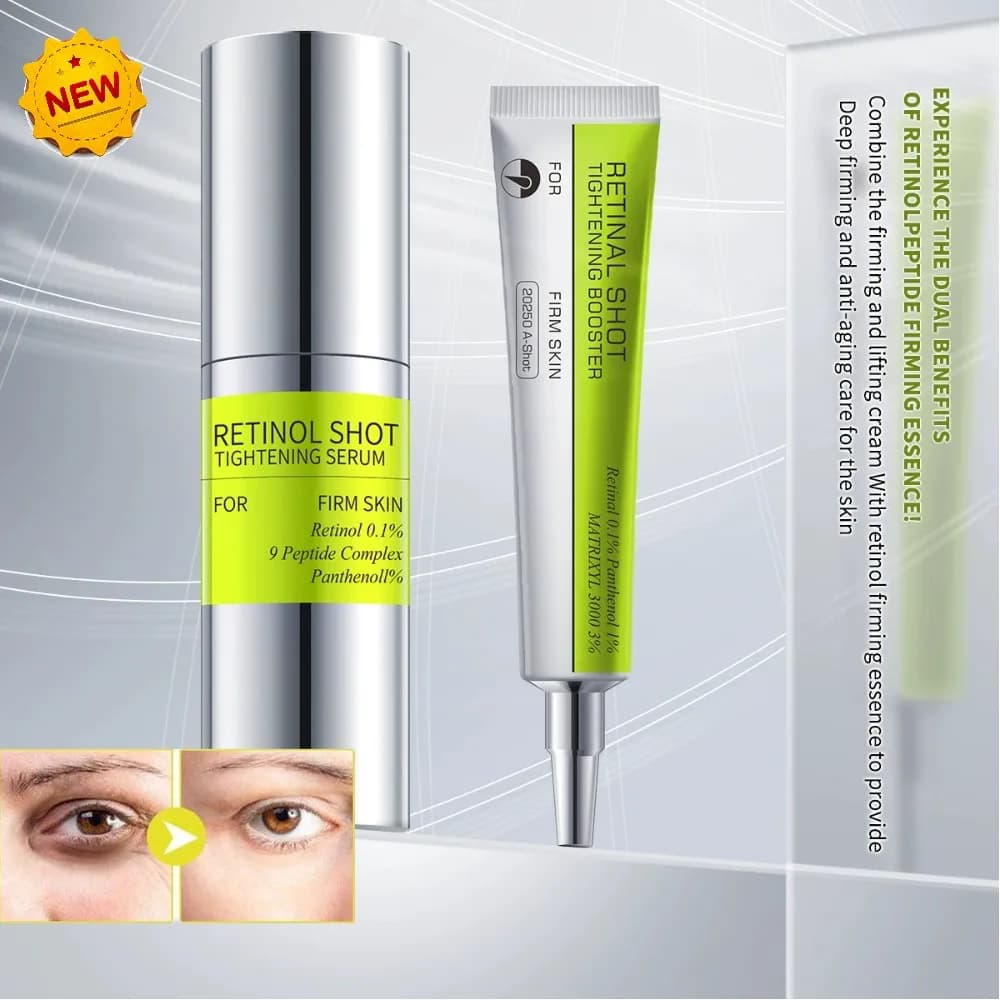 Korean Eyes Back Cream Retinol - Booster Vitamin A Rassodant, Hydrating Treatment for Rugs, Occhiaie and Infiore