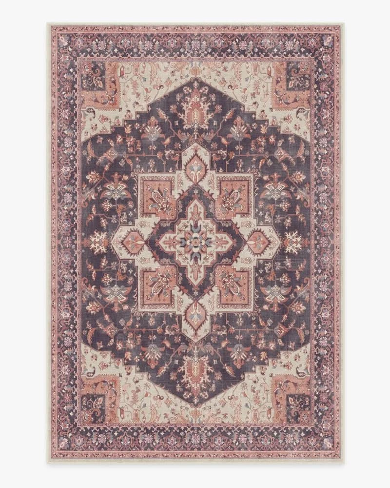 Vintage Carpet Lavabile in Oriental Style Blue, Anti-slip, Traditional, Resistant to Macchie, for Living, Bathroom, Entrance