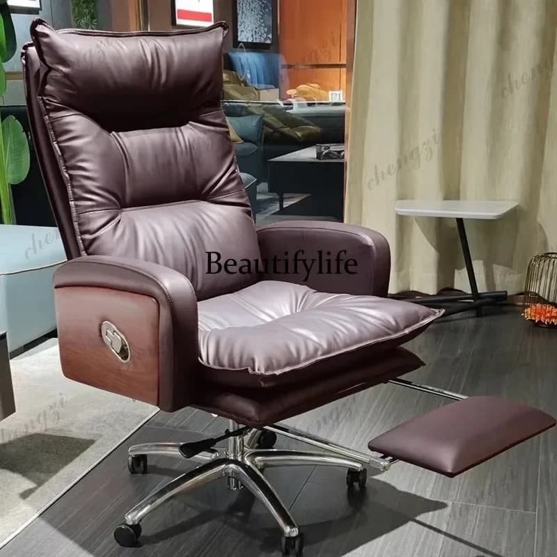 N138 Comfy Armrest Wheels Office Chair Headrest Beige Swivel Conference Gaming Chairs Design Relaxing Poltrona Office Furniture