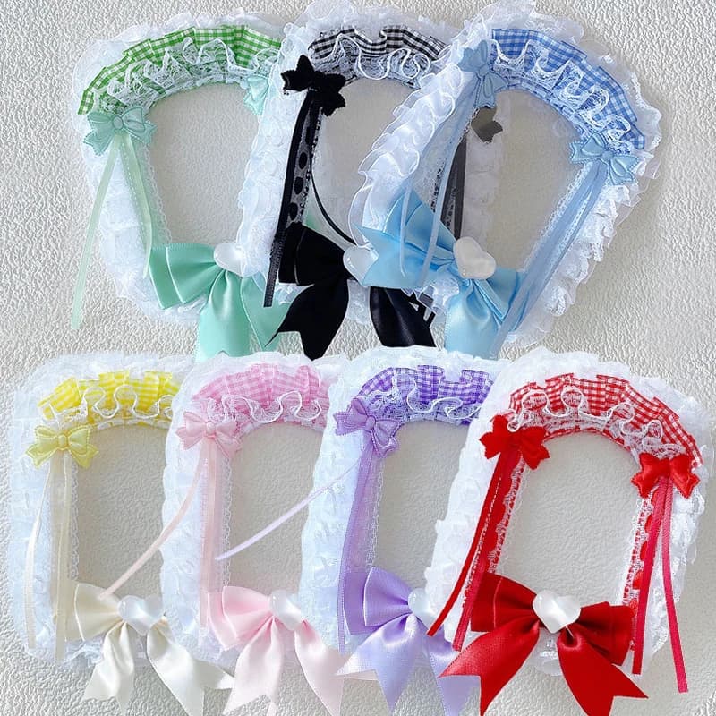 1 piece cultural and creative lace photo card holder, collection card holder of anime cartoon characters with bowknot heart, celebrity photo card holder, card holder with circular decoration
