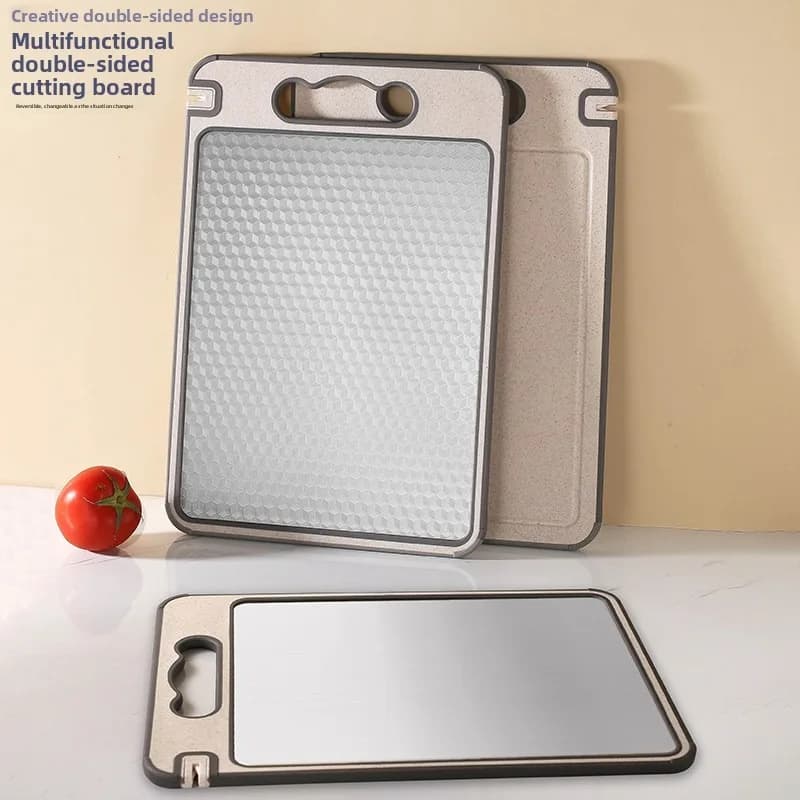 Stainless Steel Kitchen Taglieri Set 304, Double Side Anti-slip with PP Edge, Anti-Muff, for Home Use