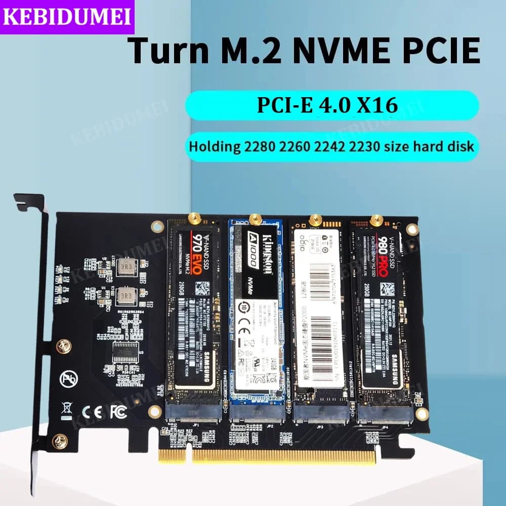 Adattatore M.2 NVME a PCIe 4.0 3.0 M.2 SSD Gen4 PCIe 4.0 Scheda madre del PC X1 X4 X8 X16 Scheda di espansione per 2230 2242 2260 2280 SSD