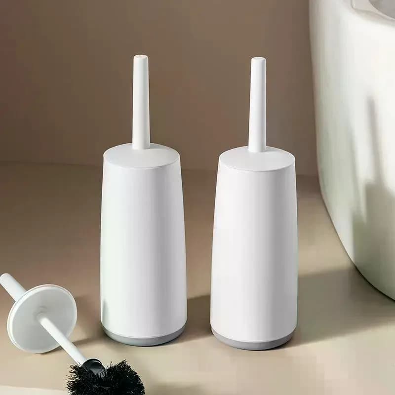 Set di 1 Spazzola per WC con Setole Morbide in Plastica, Manico Antispruzzo e Base, Strumenti per la Pulizia del Bagno