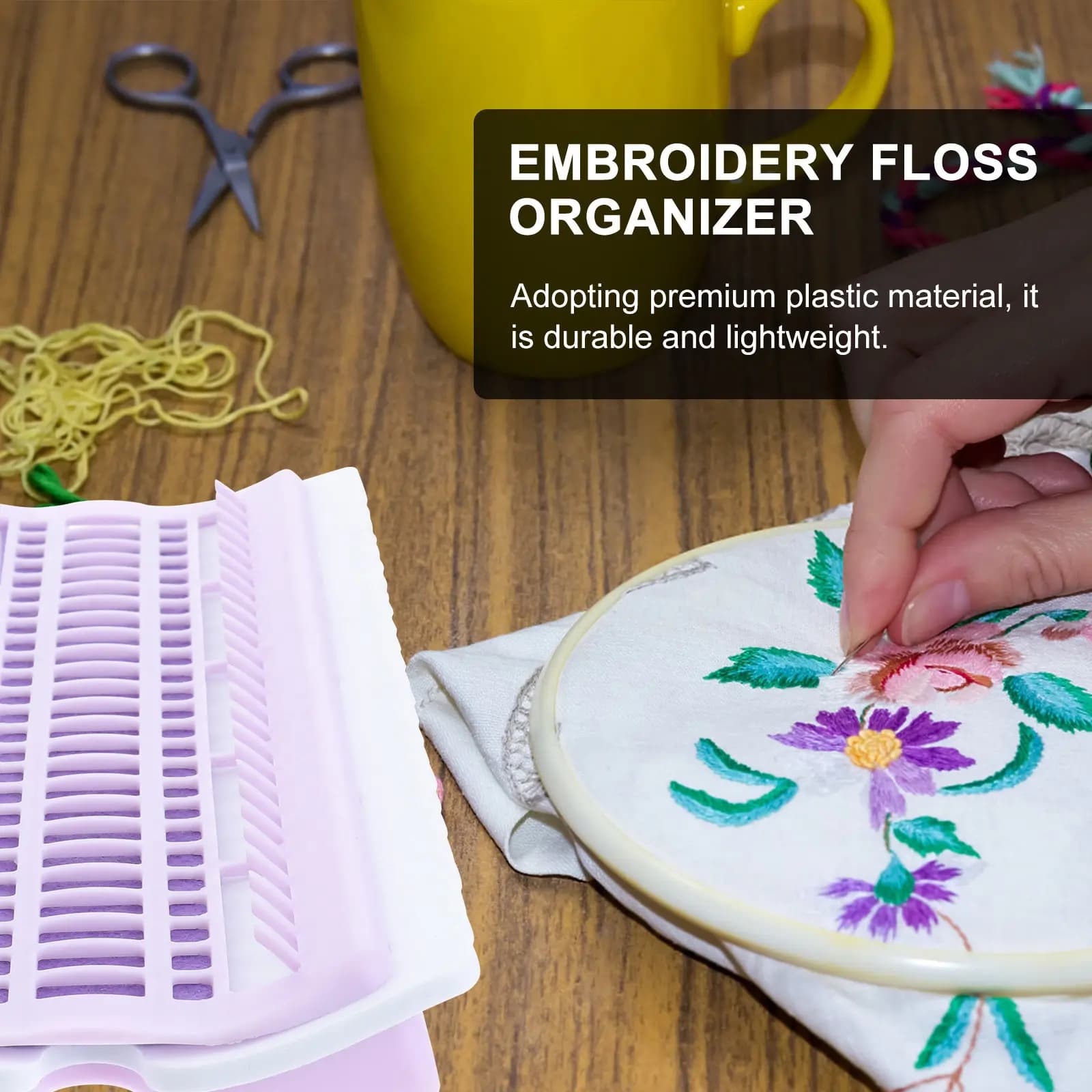 Organizzatore per Fili da Ricamo in Plastica, 50 Scomparti, Leggero e Compatto, Regalo per Moglie