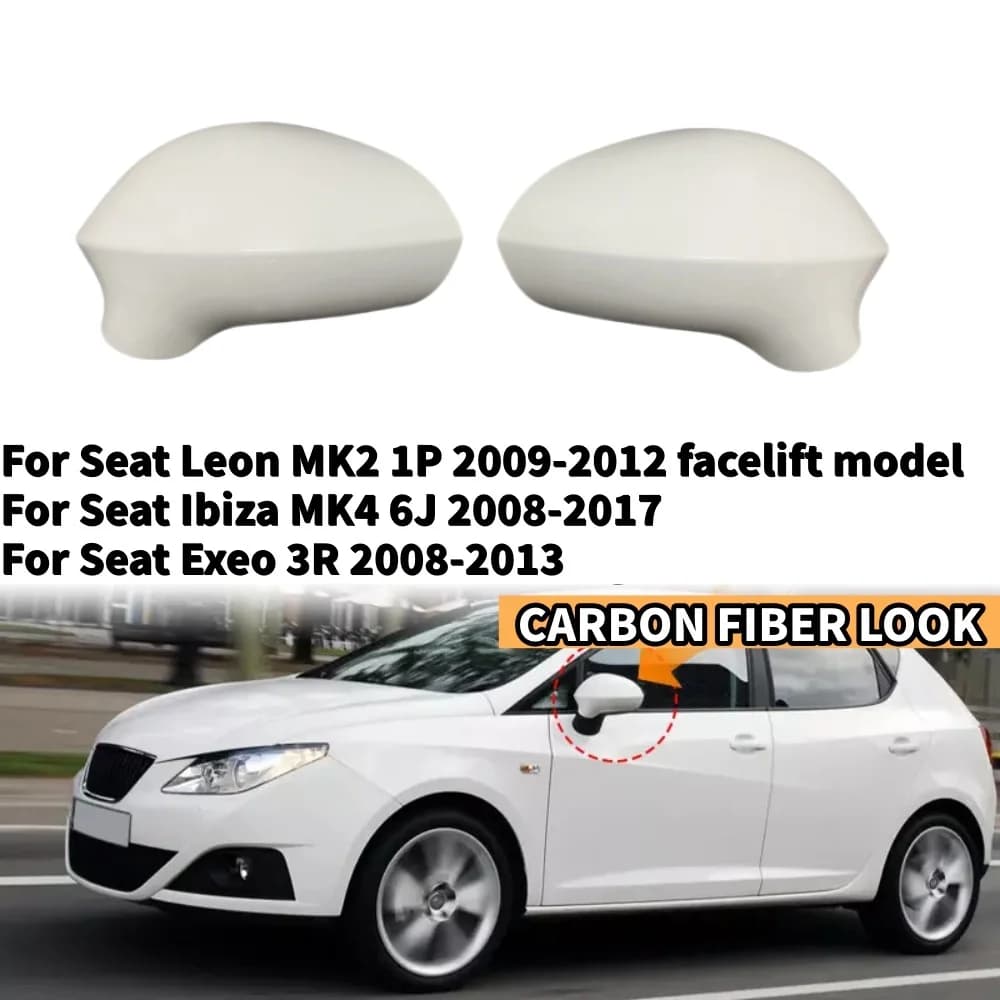 For Seat Ibiza 6J MK4 2008 2009 2010 2011 2012 2013 2014 2015 2016 2017 Car Side Wing Rearview Mirror Cover Cap Accessories