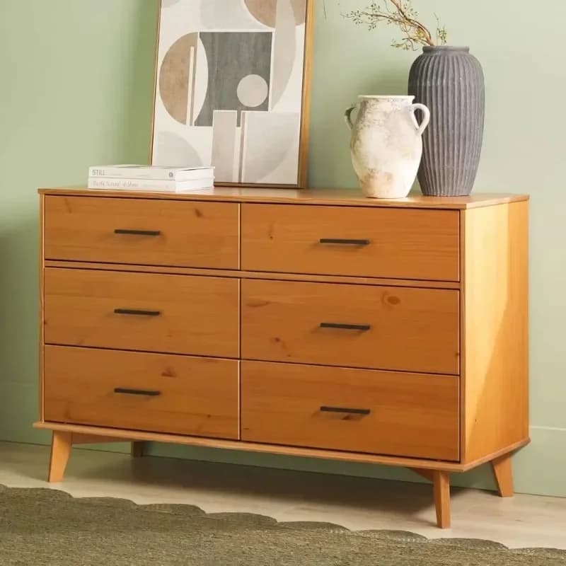 【specializzato】 # Organizzatore di stoccaggio per camera da letto moderno con cassettiera a 6 cassetti per vendite calde, 52 pollici, manico in caramello