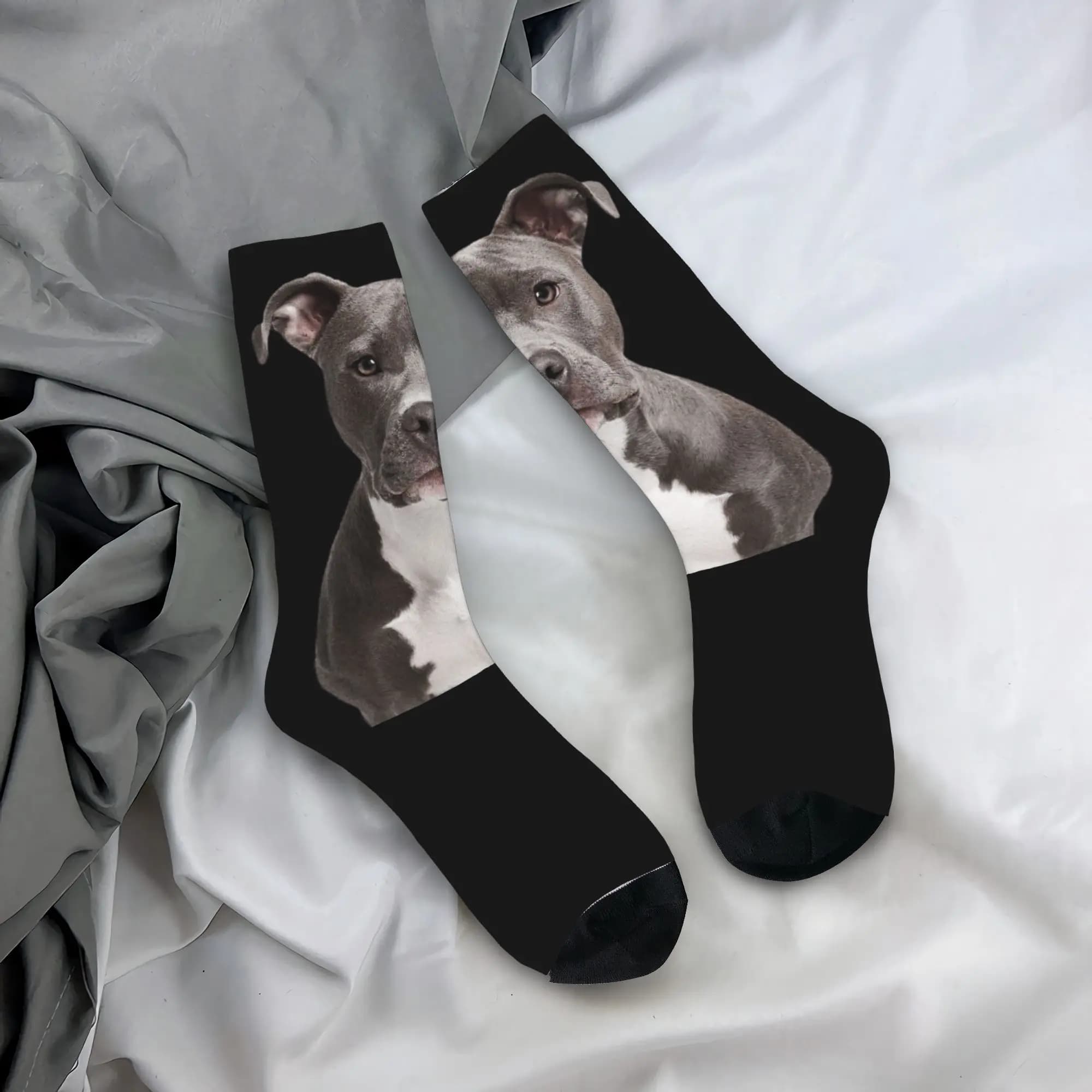 Calzini personalizzati da uomo American Pit Bull Terrier, calzini unisex caldi e traspiranti con stampa 3D