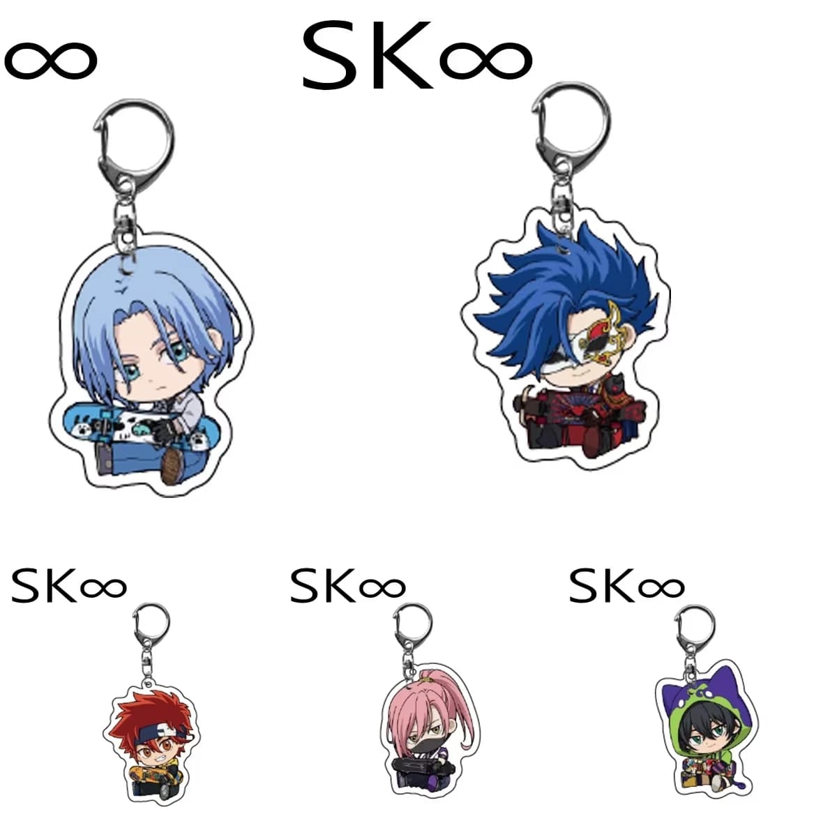 SK8 Anime SK EIGHT LANKA MIYA the infinite Acrylic finger Skate Boarding Keychain Cosplay School bag Keychain with pendant Gifts